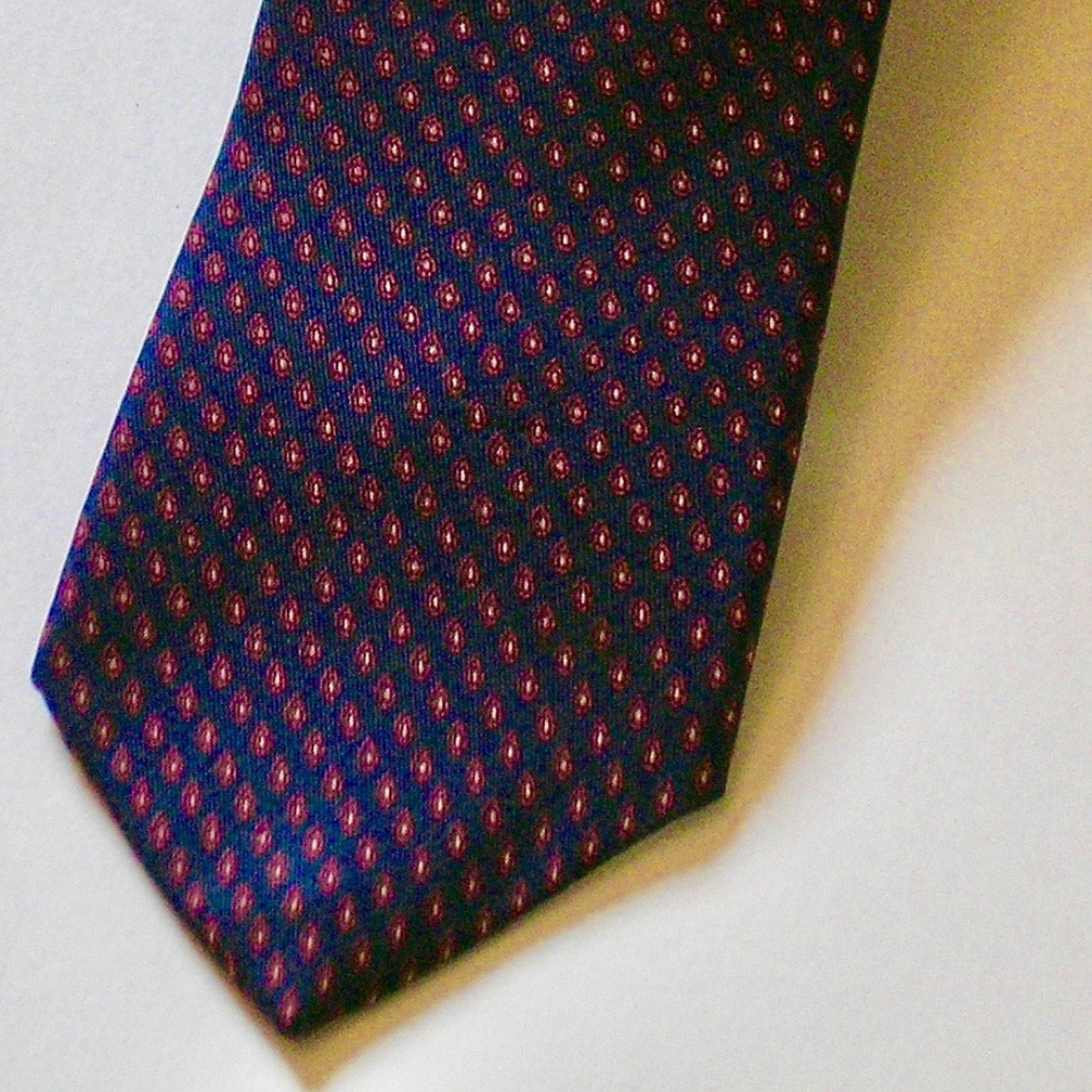 MEN'S BLACK/RED PRINT TIE BY HARDY AMIES
